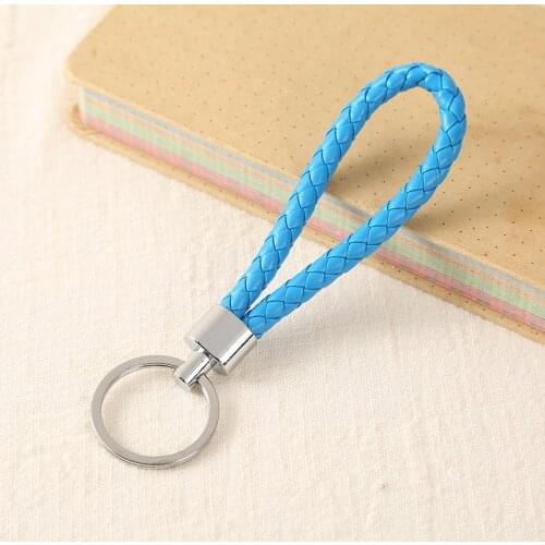Handwork Weave Leather Keychain Cute Baubles Accessories For Bags Keychain Ring Multicolor Simple Car Keychain YS-314