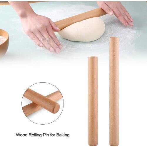 2 Size Wooden Rolling Pin Kitchen Baking Tools Sleek Surface Pastry Dough Roller Dumpling Skin Rod Baking Accessories