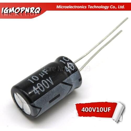 20pcs 400V10UF 10*17mm 10UF 400V 10*17 Electrolytic capacitor new original