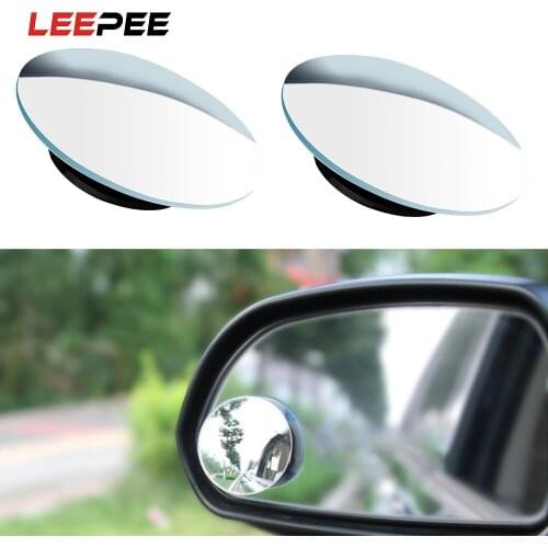 LEEPEE 2 Pieces/Set Car Framless Blind Spot Mirror Adjustable 360 Degree Wide Angle Car Rear View Side Blindspot Convex Mirror
