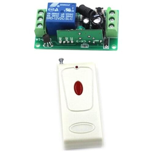 315mhz Wireless RF Remote Control Switch DC 12V 1CH Learning Code Receiver With 1-key Remoto Transmitter SKU: 5534