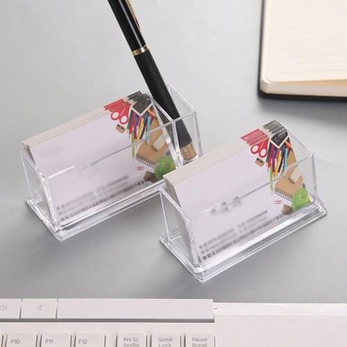 Business Card Holder Display Stand Desk Desktop Countertop Business Card Holder Desk Shelf Box With Pen Holder