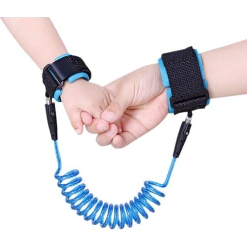 Child Anti Lost Strap Baby Kids Safety Walking Harness Cut Continuously Child Anti Lost Wrist Belt Traction Rope blue 1.5m