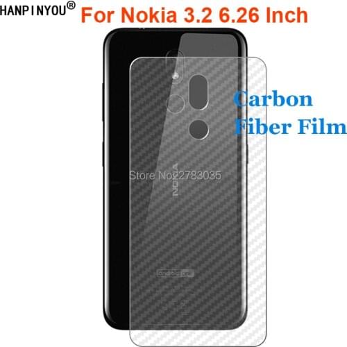 For Nokia 3.2 6.26" New Durable 3D Anti-fingerprint Carbon Fiber Back Film Rear Screen Protector (Not Tempered Glass)