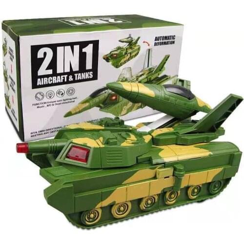 Eletronic Music Boy Army Gift Action Figure Fidget Simulation Children 2 in 1 Toys Car Aircraft Tanks Military Model Montessori