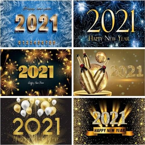 Scopiso Photography Backdrop 2021 Happy New Year Fireworks Christmas Decoration Photo Photographic Background Studio Props