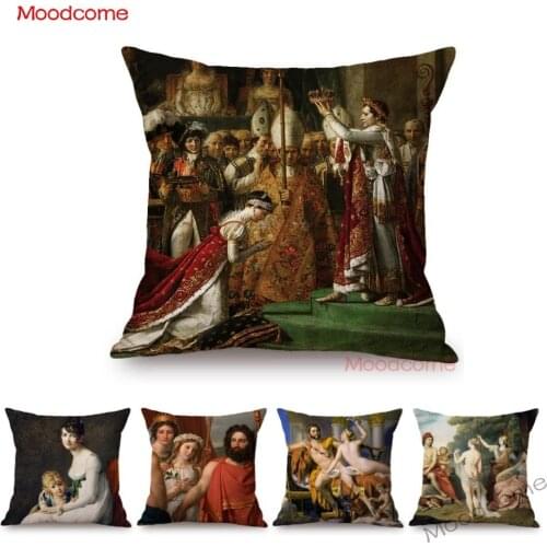 French Painter Jacques David Rococo Aestheticism Famous Oil Painting Greek Myth Art Decorative Throw Pillow Case Cushion Cover