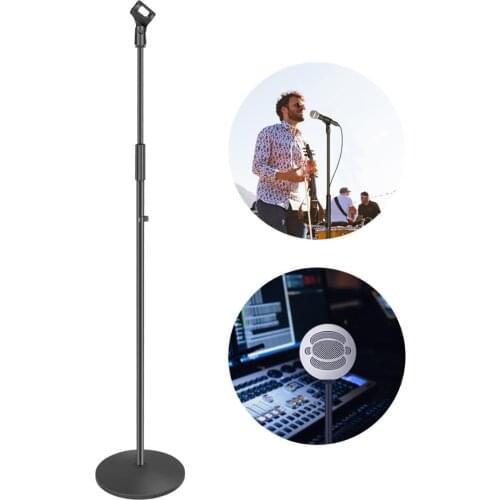 Neewer Compact Base Microphone Floor Stand with Mic Holder Adjustable Height from 39.9 to 70 inches Durable Iron-made Stand