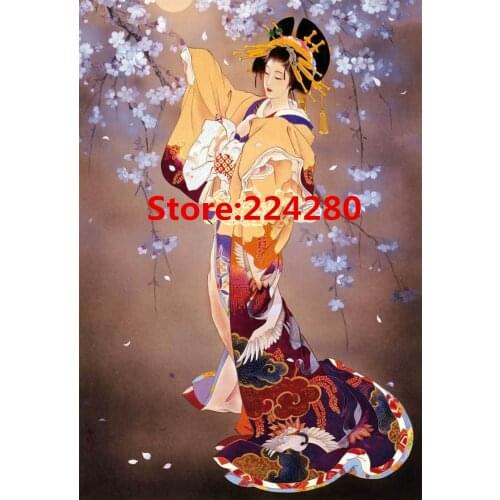 Beauty Japanese Style Girl People Needlework,Cross stitch, Bricolage Embroidery kits Patterns Cross-Stitching,DIY Handmade