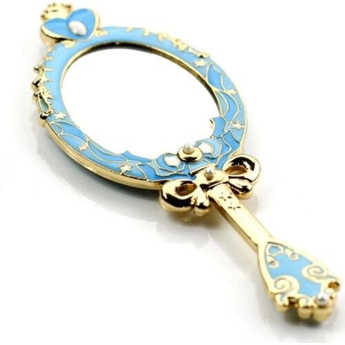 Beautiful Makeup Mirror Vintage Handhold Makeup Mirror Pink Round Cosmetic Hand Held Mirror Beauty Dresser specchio espelho