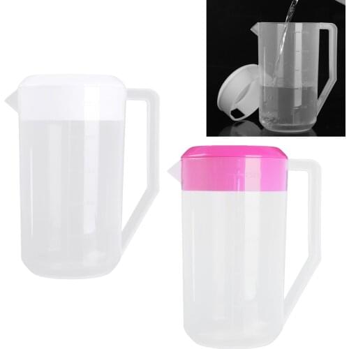 2500ML Large Plastic Water Pitcher Capacity Food Grade Home Water Kettle Measuring Pitcher Jug with Lid for Cold Water Container