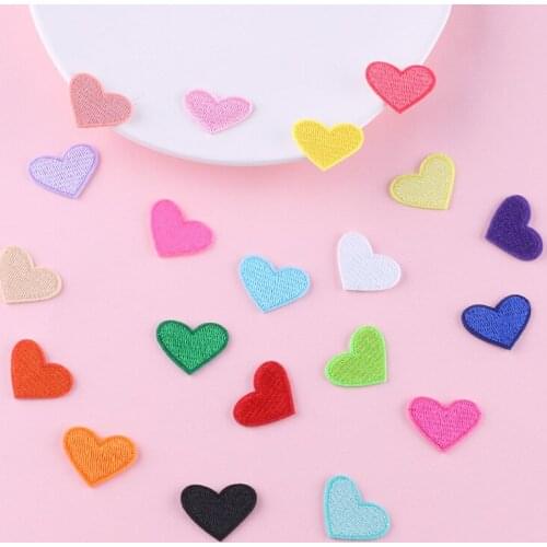 Cartoon Love Embroidery Patches for Clothing DIY Iron on Patches on Shirts Candy Color Popular Applique for Children Jackets