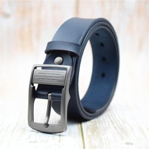 Cow Leather Man Design Belt Black/green/blue/green/red Male Belt Strap Alloy Pin Buckle Waist Belt for Men Plus Size 90-130CM