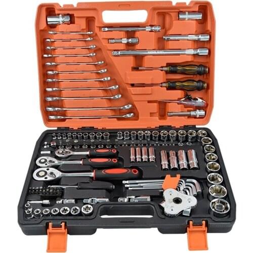 121pcs/sets of Socket Car Repair Box Ratchet Wrench Auto Repair Tool Set Multi-function
