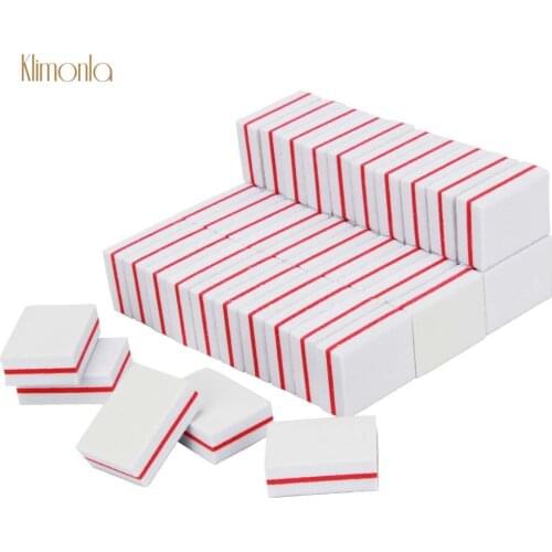 50Pcs/pack White Mini Nail File 100/180 Sponge Buffer Block Professional Sanding Nails Art Buffing Tools Salon Accessories