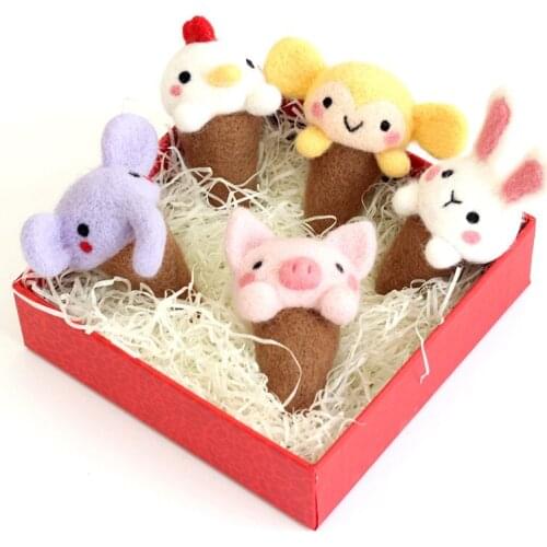 Wool felt pokes animal diy kit leisure toys handmade gifts