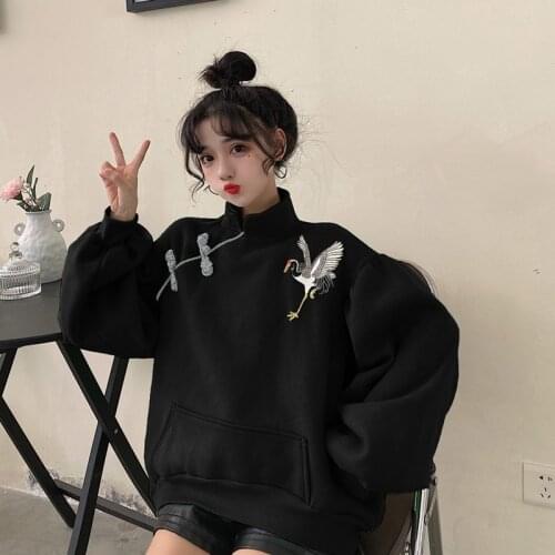 New Year Chinese Style Clothing Women Blouses 2020 Fashion Asian Streetwear Hanfu Mandarin Collar Tang Suit Cheongsam Top 11653