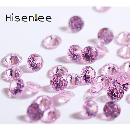 New Fashion Trendy Playful Pink Cubic Zirconia Crystal Stone Circular Cut Classic Design Romantic Jewelry Diy Gem 6MM 10pcs