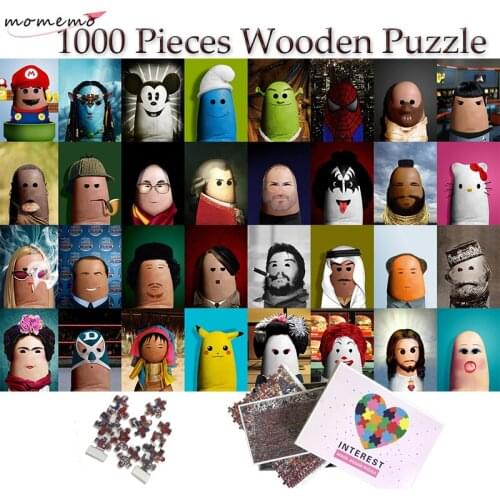 MOMEMO Grownups Jigsaw Puzzle Thumb Character Collection 1000 Pieces Wooden Puzzles Adults Interesting 1000 Pieces Puzzle Toys