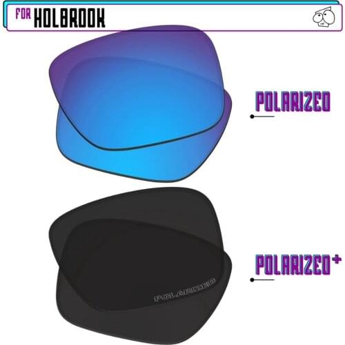 EZReplace Polarized Replacement Lenses for - Oakley Holbrook Sunglasses - Black P Plus-Blue P