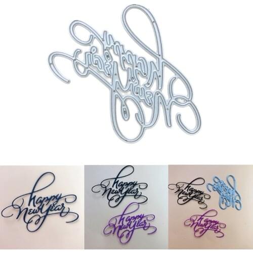 Happy New Year Metal Cutting Dies Stencil Scrapbooking DIY Album Stamp Paper Card Embossing Decor Craft New Dies for 2021