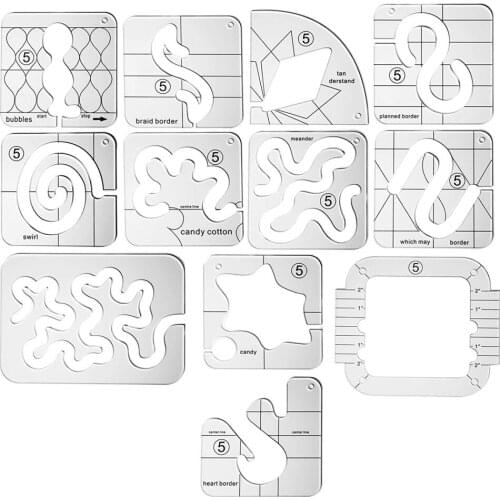 Mouse Free Movement Quilting Template Series Measuring Tools Translucent 5 With Quilted Frame Alien Hollow Sewing Machine Ruler