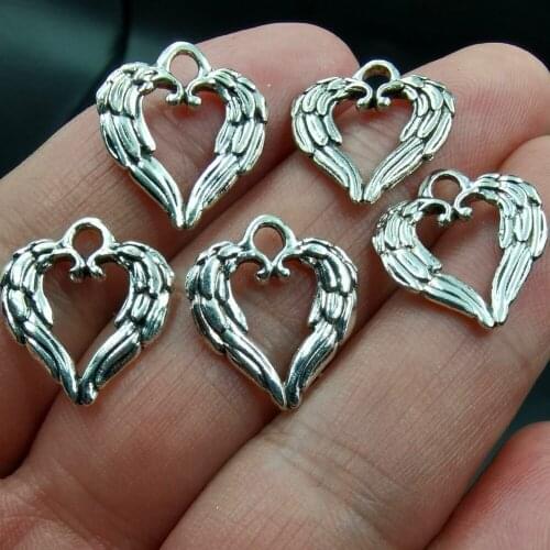 Antiquing 20pcs 17*20MM love Heart jewelry making charms DIY Metal Bracelet Necklace Jewelry Findings