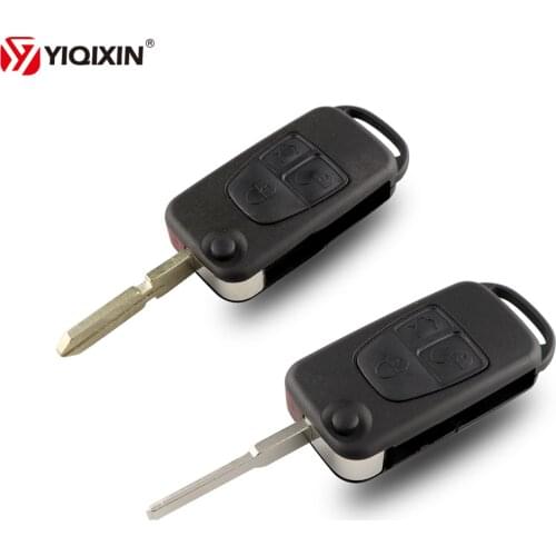 YIQIXIN Remote Key Shell For Mercedes Benz ML C CL S SL SEL Auto Car Key Housing Cover Case Fob 3 Buttons Flip Fold Uncut Blade