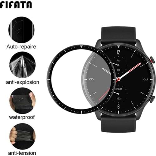 FIFATA 3D Curved / HD Clear TPU Full Coverage Screen Protector For Huami Amazfit GTR 2 GTR2 Smart Watch Protective Film Cover