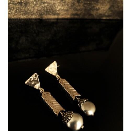 Dr Stone Natural Stone Women 'S Pearl Stone Silver Plated Earrings RYL90 439800151