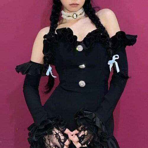 Lovely Nightclub Gogo Jazz Dancing Black Velvet Bodysuit Performance Stage Costume Sexy Girls Group Dancer Clothing YS2347