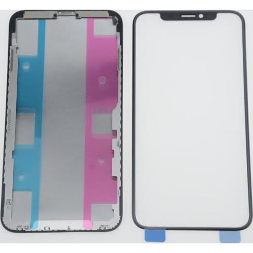 1 set AAA+ for iPhone X XS 11 Pro Max Front Screen Outer Glass Lens with OCA Film & Frame Bezel Chassis Replacement Repair Parts