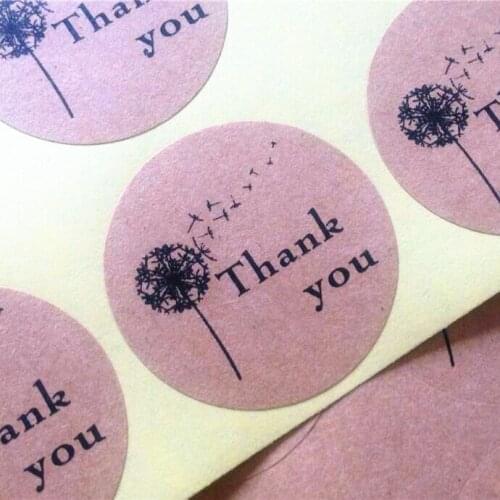 100pcs/lot vintage pattern 'Thank You' Self Adhesive Kraft Baking Gift Label For DIY Gift Package Stickers Scrapbooking