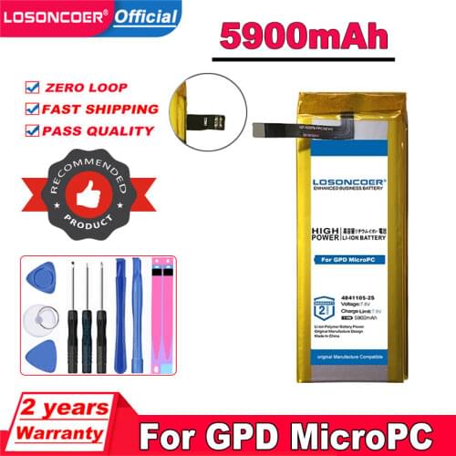 LOSONCOER 4841105-2S 5100mAh Top Capacity Battery for GPD MicroPC Battery Handheld Gaming Laptop GamePad Batteries