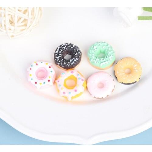 10Pcs/Set Pretend Play Dollhouse Accessories Miniature Home Decor Cake Kids Kitchen Toys Cute Mini Candy Donut