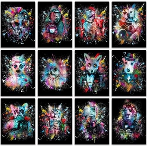 New Diamond painting Animal Skull Orangutan Dog Fox Lion Horse Cat Camel 5D Full Square Drill embroidery Cross stitch mosaic 772