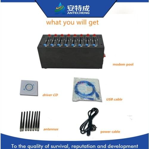 Antecheng GSM modem bulk sms machine multi sim card gsm modem 8 ports mobile recharge , STK , USSD