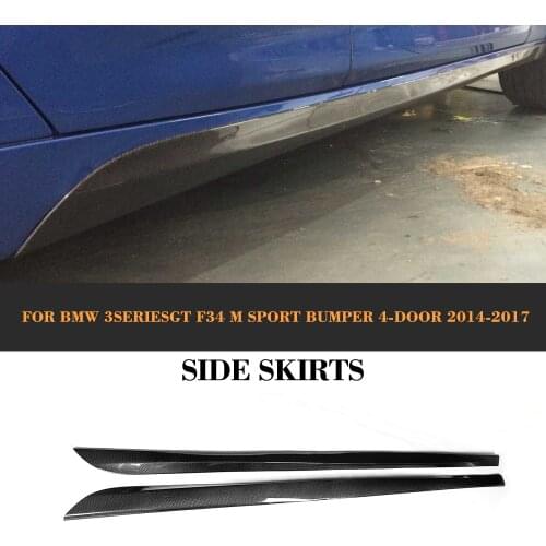 Carbon fiber Auto side skirts Aprons kit for BMW 3 Series GT F34 M Sport Bumper 4 Door 2014-2017 Car Styling