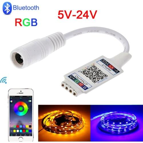 LED RGB Bluetooth Controller DC 5V-24V Rgb Led controller 12V remote control for led strip 5050 3528 2835