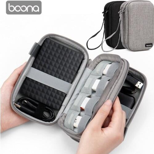 BOONA Dual Hard Drive Case EVA Hard Shell 2.5 inches External Hard Disk Bag Carrying HDD Case for Seagate Toshiba