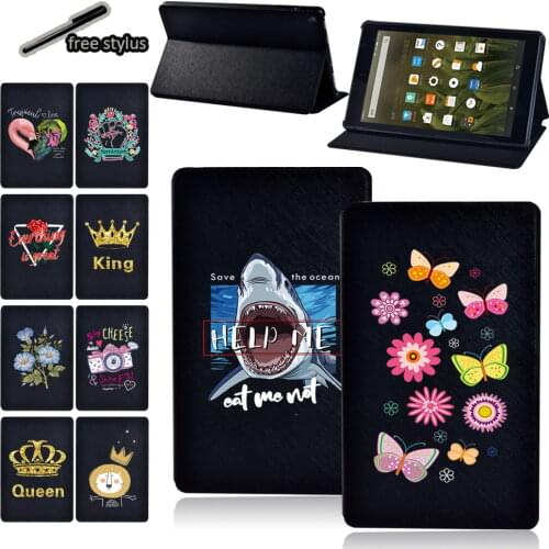 Tablet Case for Amazon Fire HD 8 Plus/HD 8 (10th/6/7/8th Gen)/Fire 7 (5/7/9th Gen)/HD 10 (5/7/9th Gen) Cover Case + Stylus