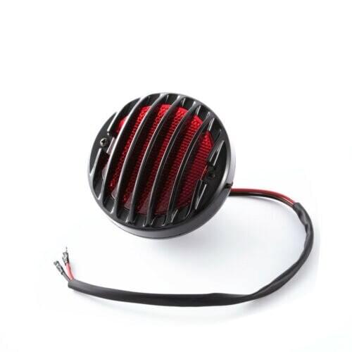 Motorcycle Black Round Brake TailLight license plate Light Integrated 12V For Harley Honda Yamaha Suzuki Kawasaki BMW KTN Custom