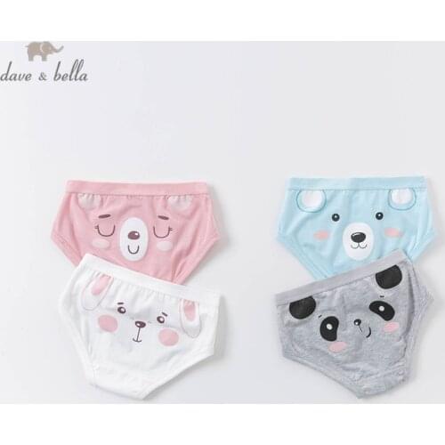 DBX15737 dave bella baby girls boys 2 pieces one set cotton cartoon unisex panties