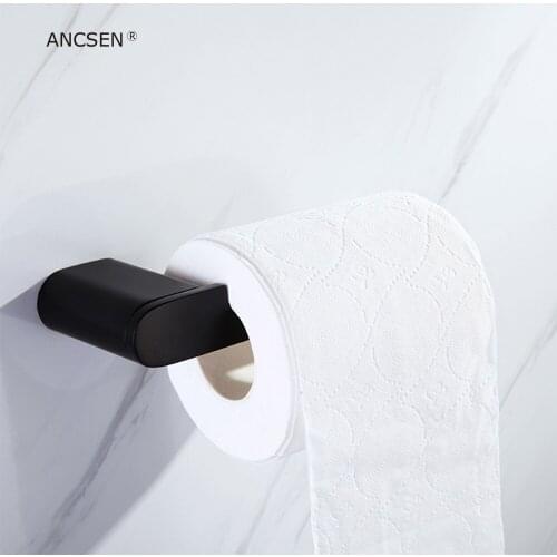 Paper Towel Holder Matte Black Stainless Steel Wall Mount Bathroom Kitchen Toilet Tissue Roll Storage Rack Paper towels hanging