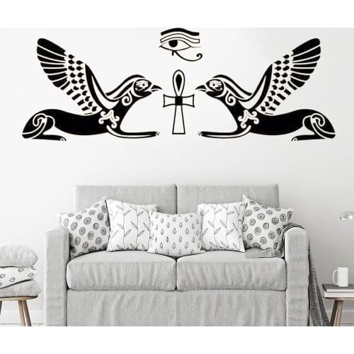 Ancient Egypt Vinyl Wall Decal Horus Hieroglyph Wallpaper Home Bedroom Decor Vinyl Removable Ru-310