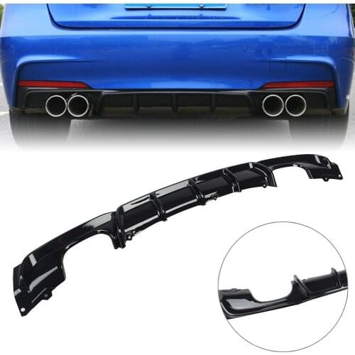 F30 Car Rear Bumper Diffuser Lip Trim Cover For BMW 325i 335i M-Sport 2014 2015 2016 2017 2018 ABS Plastic Glossy Black