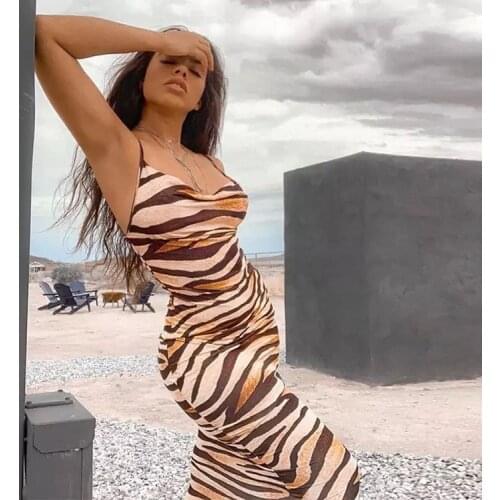 Felyn 2020 High Quality New Design Dress Leopard Spaghetti Strap Summer Sexy Celebrity Party Maxi Dress Vestidos