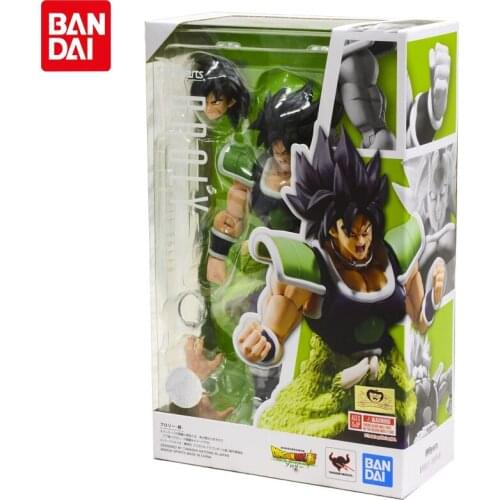 BANDAI SHF Anime Dragon Ball Z Joint Movable Broli Black Hair Super Saiyan Collection Model Action Figure Toys Gifts Kids