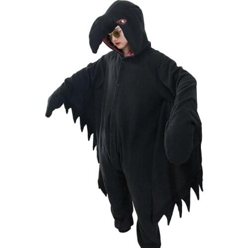 Halloween adult cartoon animals cos leisure wear pajamas crow Velcro suits winter clothing
