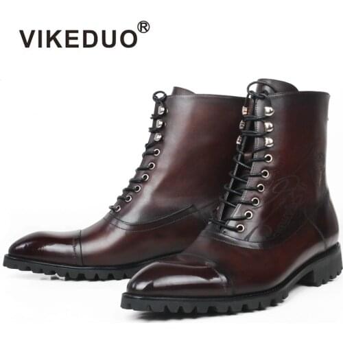 Vikeduo Footwear Online Shop Fashion Week Trend Boots Luxury Mens Handmade Leather Shoes For Men New Styles